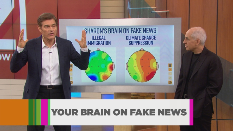 Dr. Oz and Dr. Daniel Amen from today’s episode about fake news and alleged ways to measure how the brain reacts to it (Dr. Oz Show)